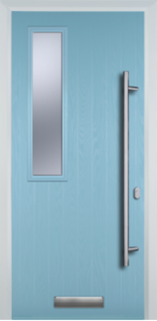 Contemporary Composite Door - Mid Square Left - Long Bar Handle - High Security Features - Free Delivery