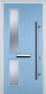 Contemporary Composite Door - Twin Pane Left - Long Bar Handle - High Security Features - Free Delivery