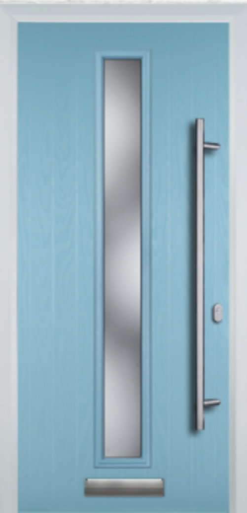 Contemporary Composite Door - Centre Glazed - Long Bar Handle - High Security Features - Free Delivery