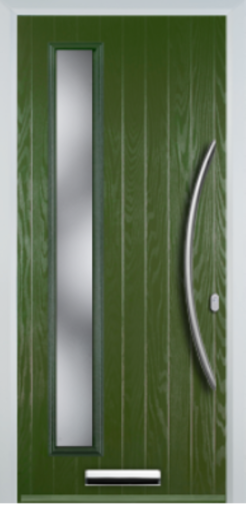 Contemporary Composite Door - Left Glazed - Bow Handle - High Security Features - Free Delivery