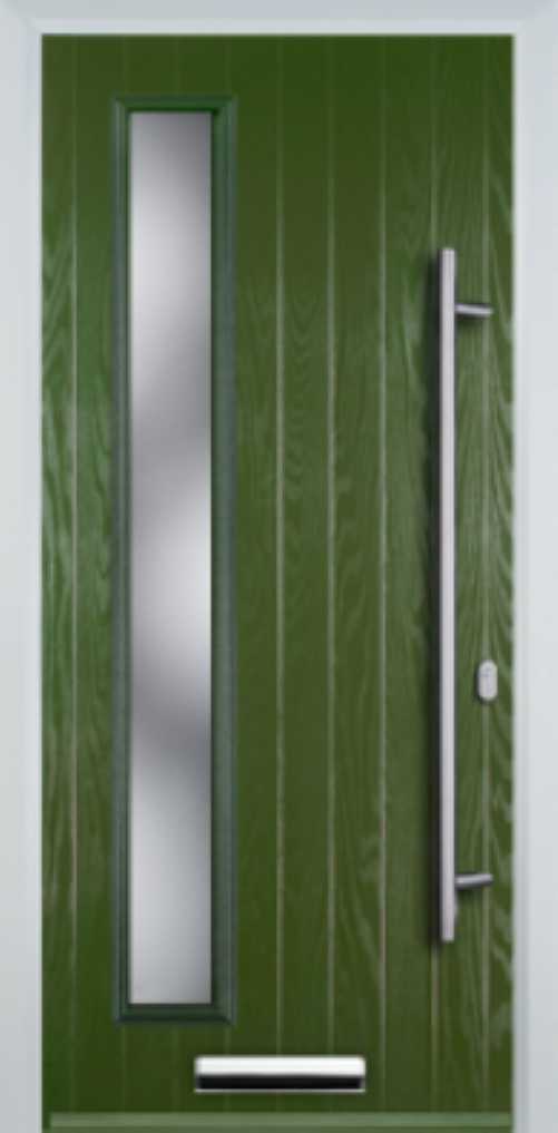 Contemporary Composite Door - Left Glazed - Long Bar Handle - High Security Features - Free Delivery