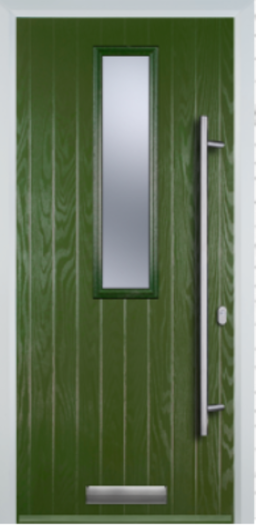 Contemporary Composite Door - Mid Square Centre - Long Bar Handle - High Security Features - Free Delivery