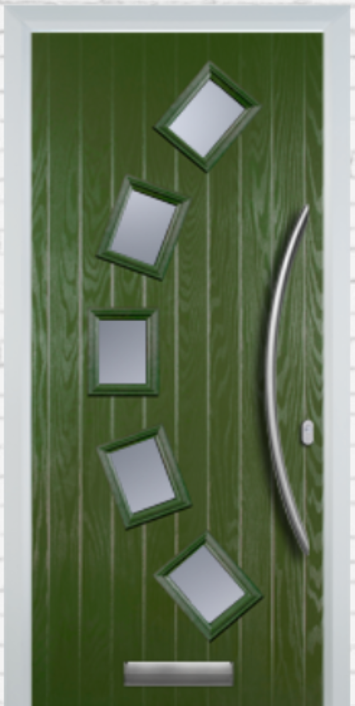 Composite Door - 5 Square Curve - Curve Handle - Free Delivery