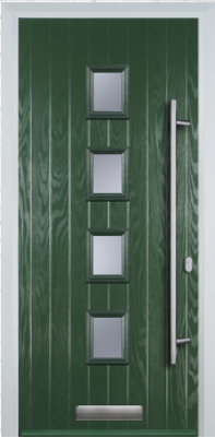 4 Square Centre Long Bar Handle - Contemporary Composite Door - High Security - Free Delivery