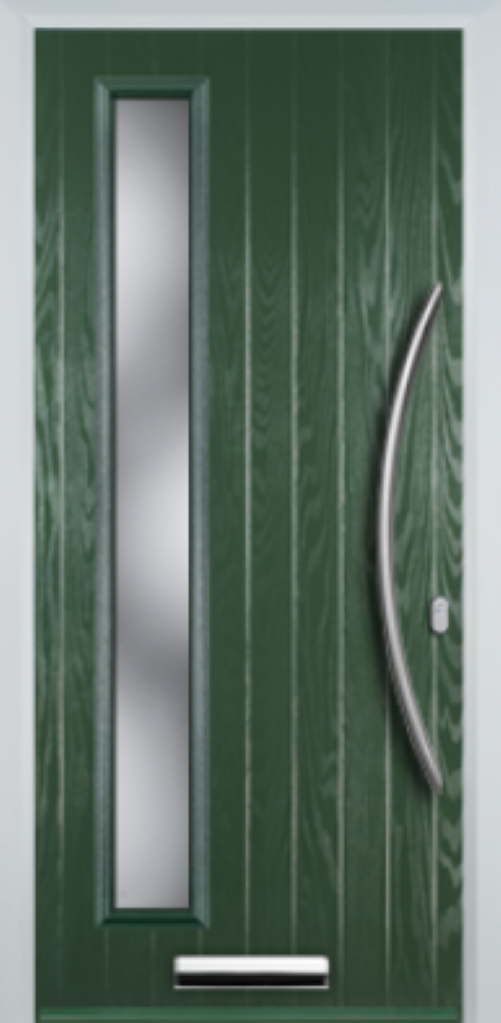 Contemporary Composite Door - Left Glazed - Bow Handle - High Security Features - Free Delivery