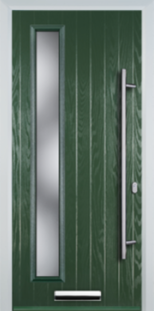Contemporary Composite Door - Left Glazed - Long Bar Handle - High Security Features - Free Delivery