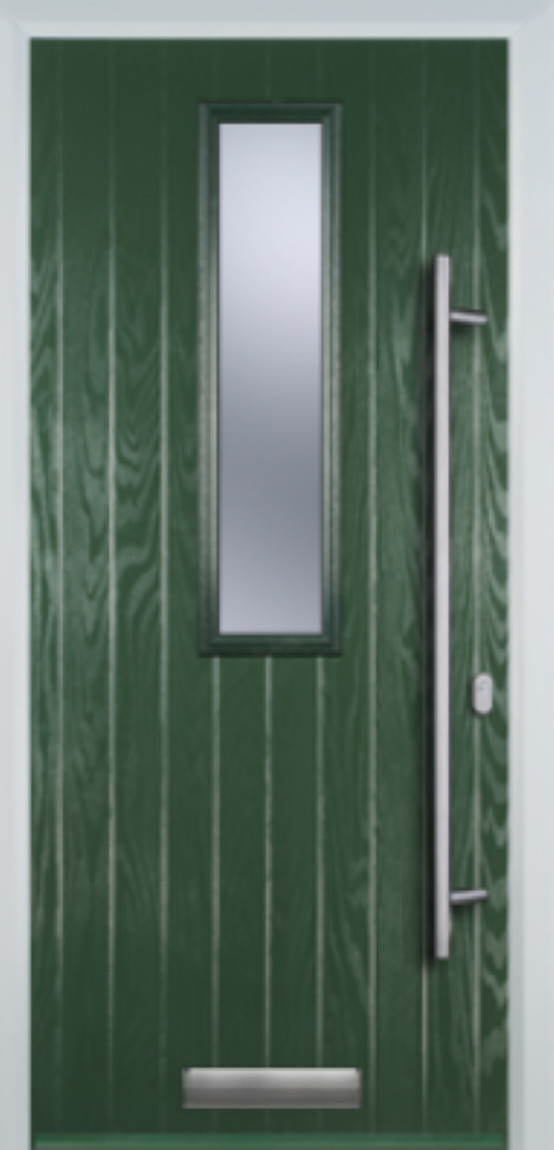 Contemporary Composite Door - Mid Square Centre - Long Bar Handle - High Security Features - Free Delivery