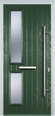 Contemporary Composite Door - Twin Pane Left - Long Bar Handle - High Security Features - Free Delivery