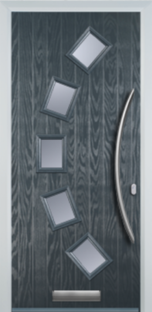 Composite Door - 5 Square Curve - Curve Handle - Free Delivery