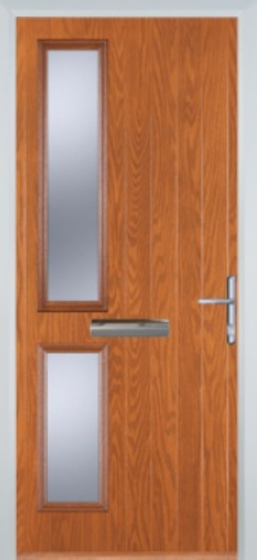 Contemporary Composite Door - Twin Pane Left - High Security Features - Free Delivery