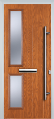 Contemporary Composite Door - Twin Pane Left - Long Bar Handle - High Security Features - Free Delivery