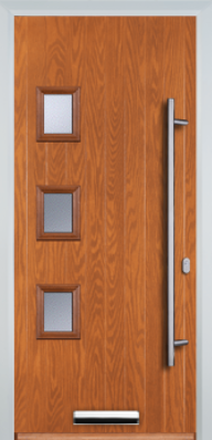 3 Square Left Long Bar Handle - Composite Door - High Security - Free Delivery