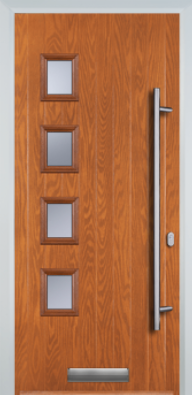 4 Square Left Long Bar Handle - Composite Door - High Security - Free Delivery