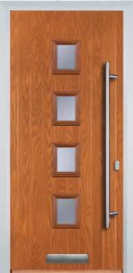 4 Square Centre Long Bar Handle - Composite Door - High Security - Free Delivery