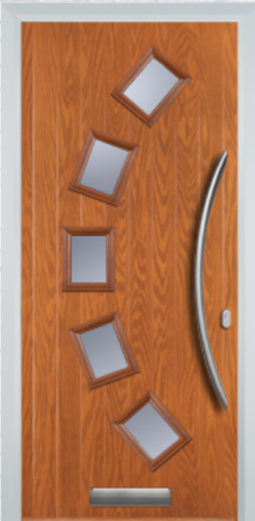 Composite Door - 5 Square Curve - Curve Handle - Free Delivery