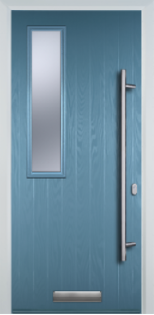 Contemporary Composite Door - Mid Square Left - Long Bar Handle - High Security Features - Free Delivery
