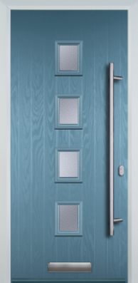 4 Square Centre Long Bar Handle - Contemporary Composite Door - High Security - Free Delivery