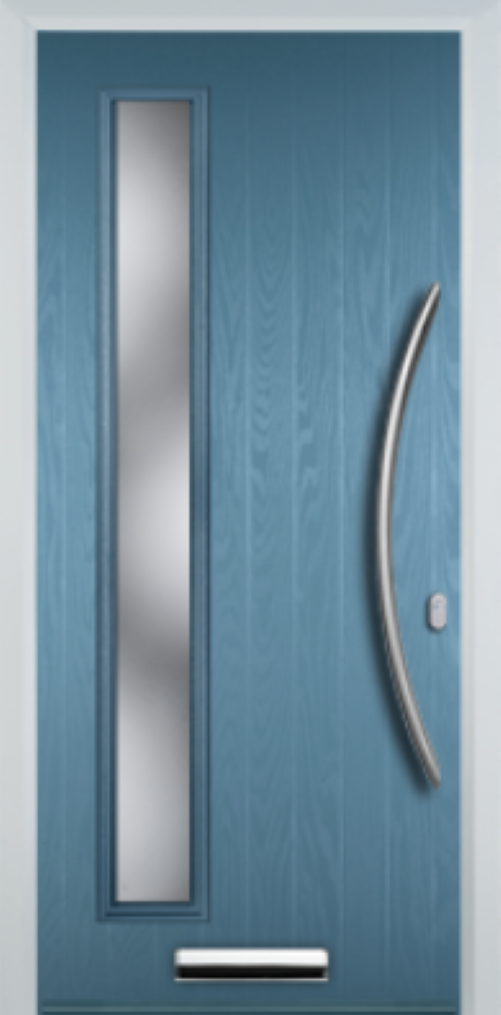 Contemporary Composite Door - Left Glazed - Bow Handle - High Security Features - Free Delivery