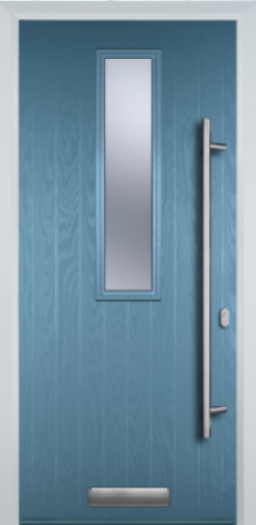 Contemporary Composite Door - Mid Square Centre - Long Bar Handle - High Security Features - Free Delivery