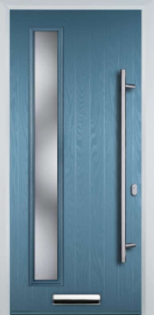 Contemporary Composite Door - Left Glazed - Long Bar Handle - High Security Features - Free Delivery