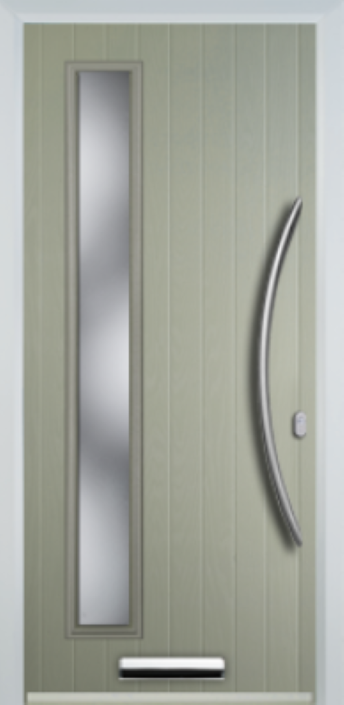 Contemporary Composite Door - Left Glazed - Bow Handle - High Security Features - Free Delivery