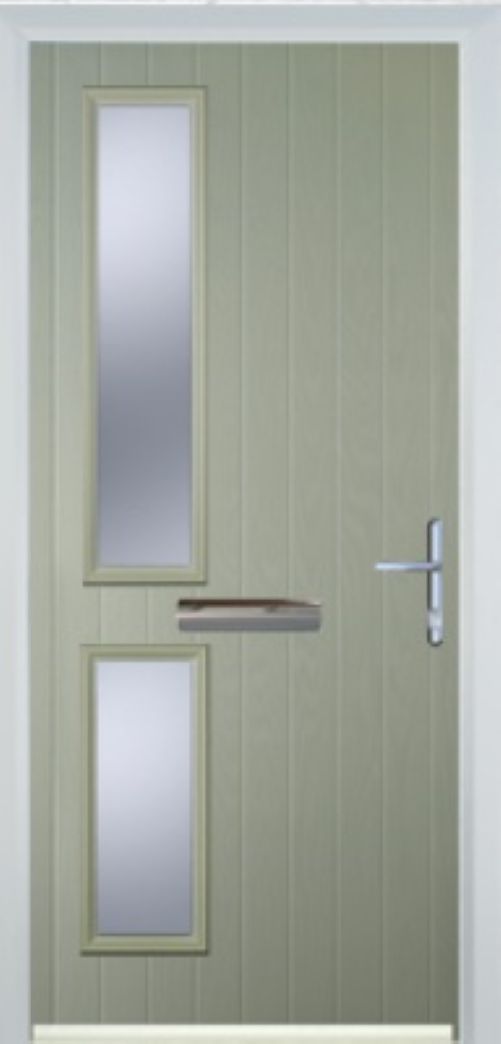 Contemporary Composite Door - Twin Pane Right - High Security Features - Free Delivery