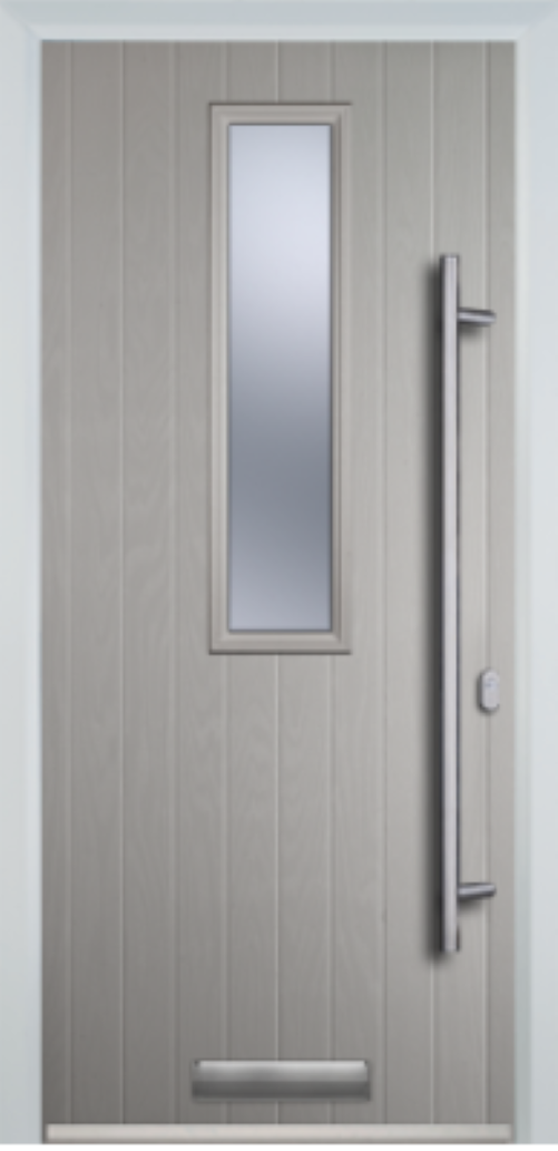 Contemporary Composite Door - Mid Square Centre - Long Bar Handle - High Security Features - Free Delivery