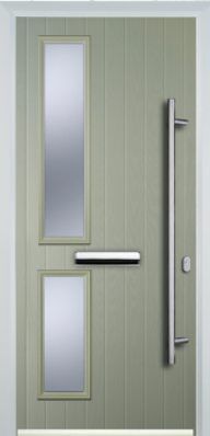 Contemporary Composite Door - Twin Pane Left - Long Bar Handle - High Security Features - Free Delivery