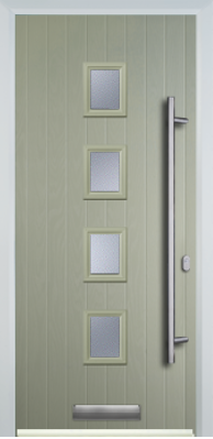 4 Square Centre Long Bar Handle - Composite Door - High Security - Free Delivery