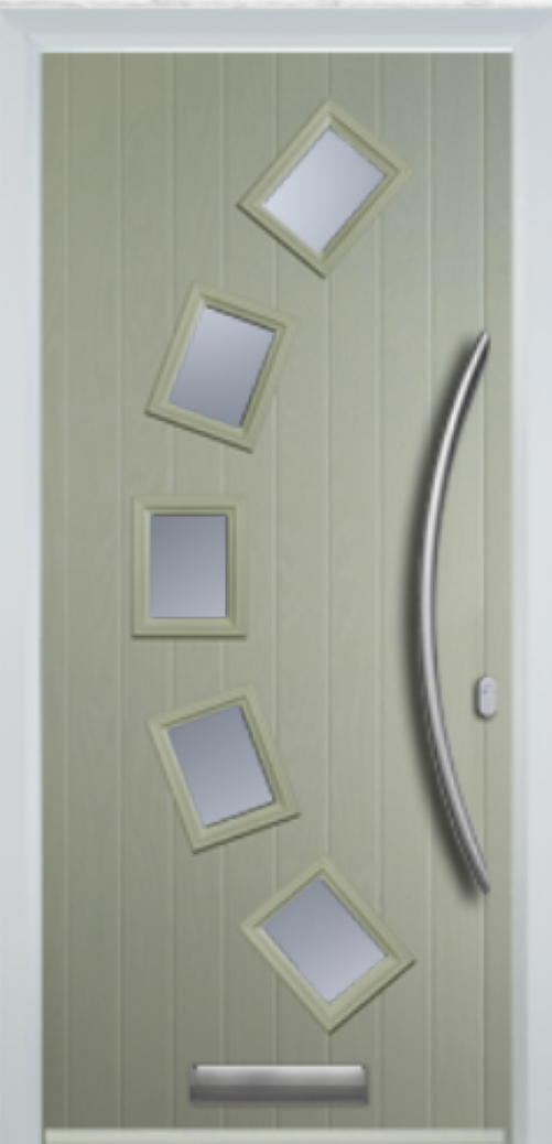 Composite Door - 5 Square Curve - Curve Handle - Free Delivery