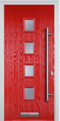 4 Square Centre Long Bar Handle - Composite Door - High Security - Free Delivery