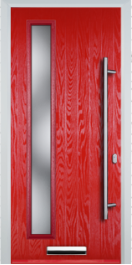 Contemporary Composite Door - Left Glazed - Long Bar Handle - High Security Features - Free Delivery