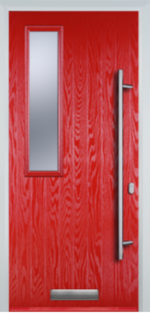 Contemporary Composite Door - Mid Square Left - Long Bar Handle - High Security Features - Free Delivery