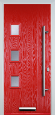 3 Square Left Long Bar Handle - Composite Door - High Security - Free Delivery