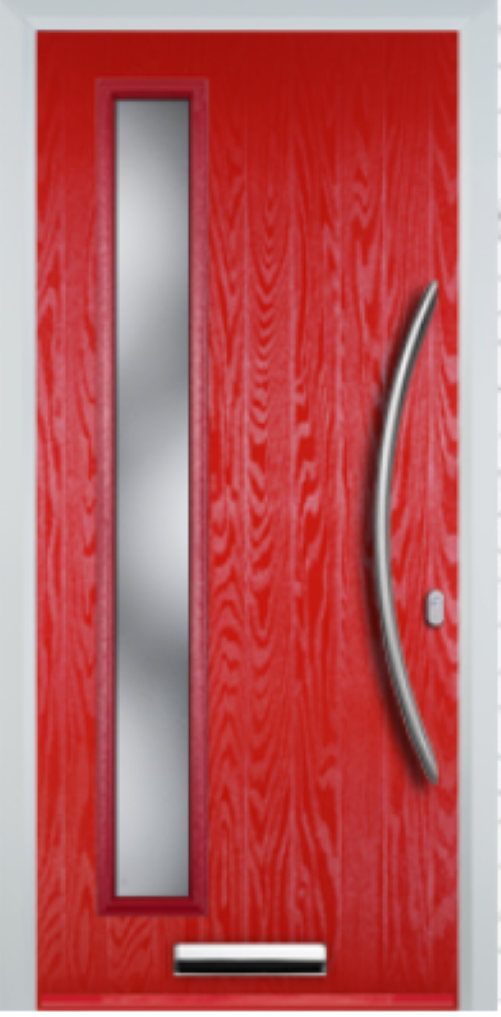 Contemporary Composite Door - Left Glazed - Bow Handle - High Security Features - Free Delivery
