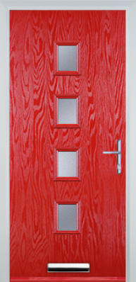 4 Square Centre Standard Handle - Composite Door - High Security - Free Delivery