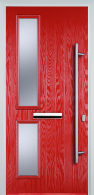 Contemporary Composite Door - Twin Pane Left - Long Bar Handle - High Security Features - Free Delivery