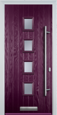 4 Square Centre Long Bar Handle - Composite Door - High Security - Free Delivery
