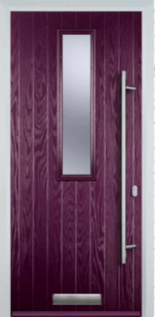 Contemporary Composite Door - Mid Square Centre - Long Bar Handle - High Security Features - Free Delivery
