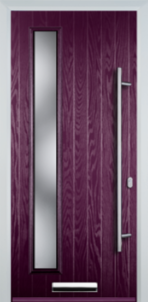 Contemporary Composite Door - Left Glazed - Long Bar Handle - High Security Features - Free Delivery