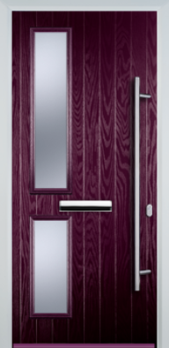 Contemporary Composite Door - Twin Pane Left - Long Bar Handle - High Security Features - Free Delivery