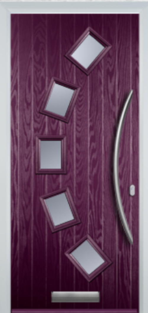Composite Door - 5 Square Curve - Curve Handle - Free Delivery