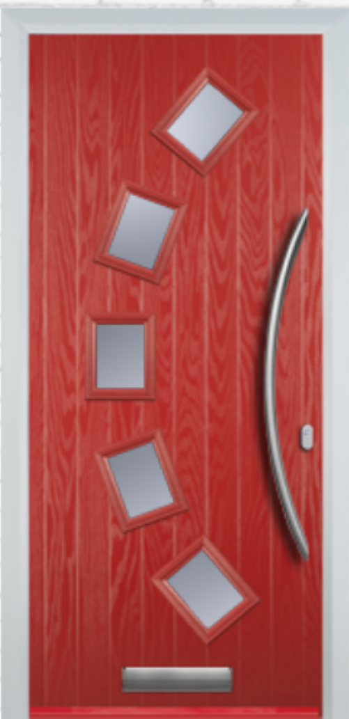 Composite Door - 5 Square Curve - Curve Handle - Free Delivery