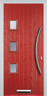 3 Square Left Bow Handle - Composite Door - High Security - Free Delivery