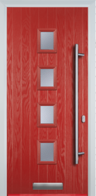 4 Square Centre Long Bar Handle - Contemporary Composite Door - High Security - Free Delivery
