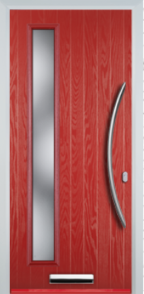 Contemporary Composite Door - Left Glazed - Bow Handle - High Security Features - Free Delivery