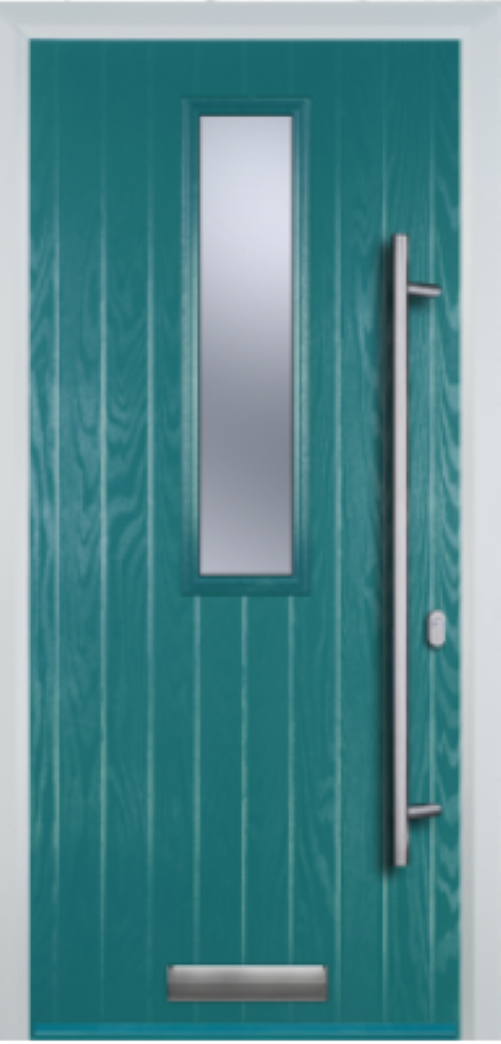 Contemporary Composite Door - Mid Square Centre - Long Bar Handle - High Security Features - Free Delivery