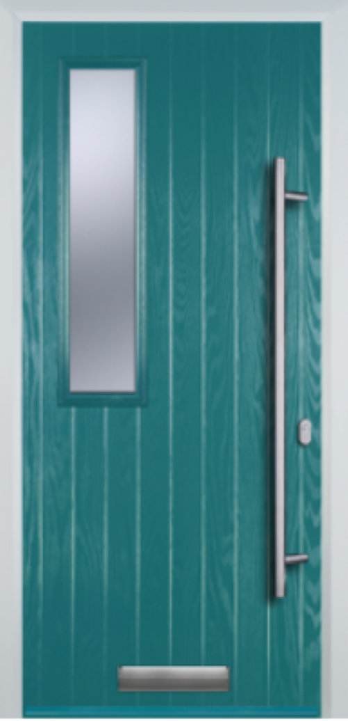 Contemporary Composite Door - Mid Square Left - Long Bar Handle - High Security Features - Free Delivery