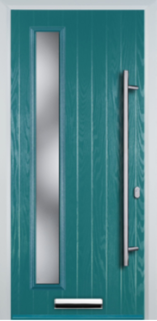 Contemporary Composite Door - Left Glazed - Long Bar Handle - High Security Features - Free Delivery