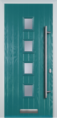 4 Square Centre Long Bar Handle - Composite Door - High Security - Free Delivery
